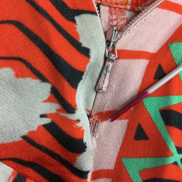 Temperley London Orange Multicolor Abstract Cutout Odyssey Wide Leg Jumpsuit 8 - Picture 7 of 12